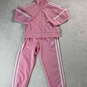 Adidas Toddler Girls' 2-Piece Classic Tricot Track Set in light pink Size 4T